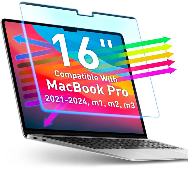 Main image of VINTEZ Magnetic Blue Light Screen Protector Compatible With MacBook Pro 16" 2021, 2022, 2023, 2024, M1, M2, M3, M4 Anti Blue Light Blocking Filter for Laptop