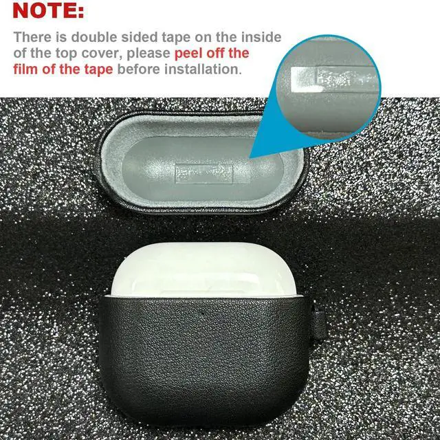 Alt view image 3 of 5 - LOPIE Handmade Case for AirPods 4 / AirPods 4 with Active Noise Cancellation Leather Case Clip & Cleaner Kit, Fully-Wrapped with Top Grain Leather, Protective Hard Cover for Gen 4 Air Pods - Black