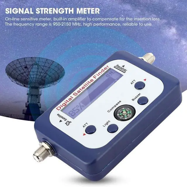 Alt view image 2 of 5 - 950 to 2150MHz Electronix Express EX Digital Satellite Finder Meter for, Plug and Play, Backlight, Electronic Buzzer,