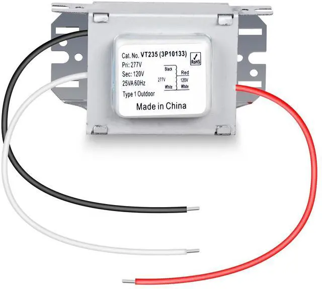 Main image of GUSUUI 277V to 120V Magnetic Step Down Voltage Transformer, 25VA Max Load Compact Enclosed Transformer for Lighting Controls, sensors, HVAC Systems Industrial Installations - 3P10133