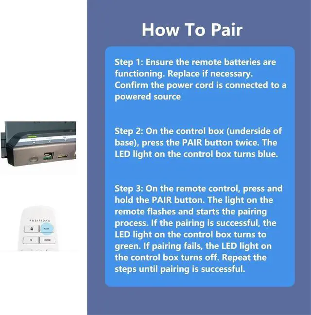 Alt view image 2 of 5 - FQOUG Replacement Remote Control for Lucid L600, ESHINE 3000 & 5000 Series, ASONLY Adjustable Bed, Okin Model RF.27.19.33