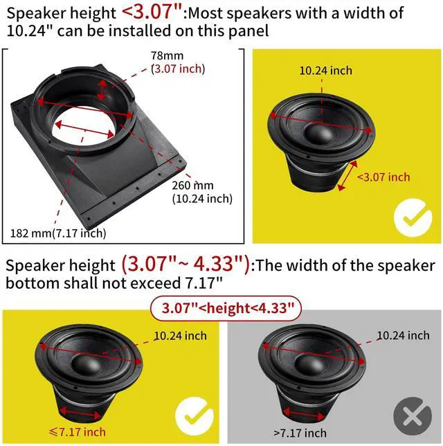 Alt view image 5 of 5 - SLORIMOD 10" Under Seat Speaker Pod Panel for Can Am Maverick R MAX X RS 2024 2025 Accessorie, Sport Underseat Speaker Enclosures Boxes Holder with Metal Mount Brackets (Speakers Not Included)