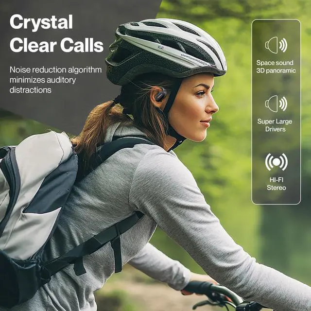 Alt view image 5 of 5 - JOWORLDS Bluetooth Headphones Air Conduction, IPX5 Waterproof Air Conduction Ear Buds, Over Ear Headphones with MIC, Over Ear Earbuds for Sports, Running Earbuds, 35 Hours Music, Clear Calls