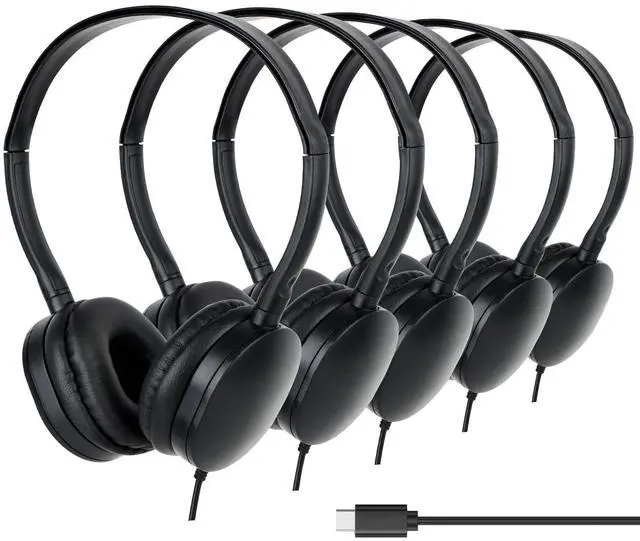 Main image of GDBOMA USB Type C Headphones Bulk for Kids Classroom School 10 Pack,Wired USB C Headphones for School Student Children Phone blet Laptop PC Online Class Meeting Test Black