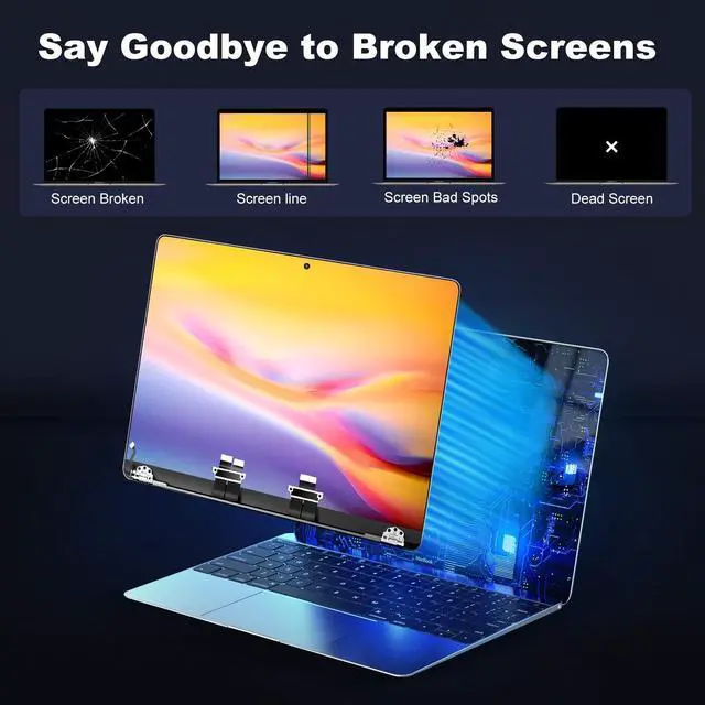 Alt view image 3 of 5 - JYYSCRN A2681 Screen Replacement with Sleep Sensor Cable for 13.6 Inch MacBook Air M2 2022, 2560x1664 LCD Full Assembly Display for EMC 4074 Space Grey
