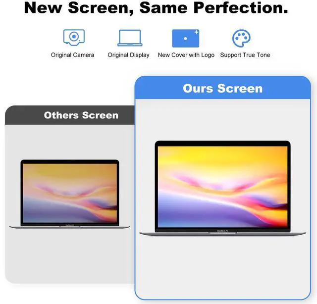 Alt view image 4 of 5 - JYYSCRN A2681 Screen Replacement with Sleep Sensor Cable for 13.6 Inch MacBook Air M2 2022, 2560x1664 LCD Full Assembly Display for EMC 4074 Space Grey