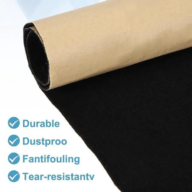 Alt view image 4 of 5 - MECCANIXITY 39"x39" Speaker Box Carpet Fabric with Adhesive Back, Black Car Trunk Under Felt Carpet Liner Interior Cover Roll Carpeting for Sub Box, Auto, RV, Boat, Marine, Door Liner