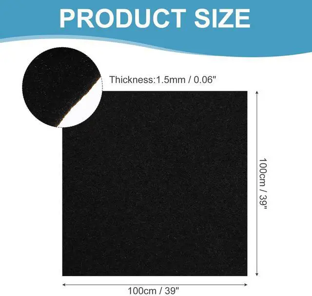 Alt view image 2 of 5 - MECCANIXITY 39"x39" Speaker Box Carpet Fabric with Adhesive Back, Black Car Trunk Under Felt Carpet Liner Interior Cover Roll Carpeting for Sub Box, Auto, RV, Boat, Marine, Door Liner