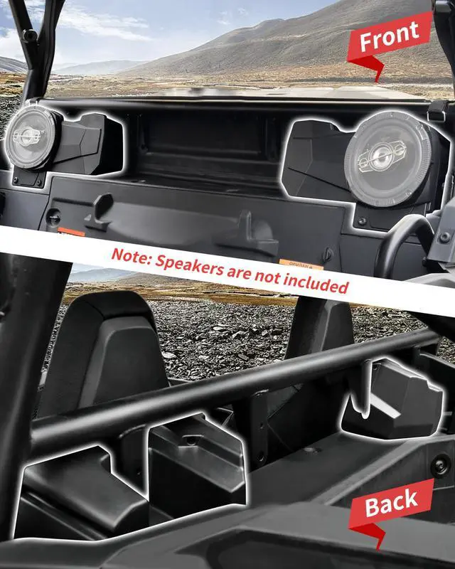 Alt view image 2 of 5 - KEWISAUTO Rear Seat Sport Speaker Enclosures Pods Mounts Holders Brackets Support 6.5" Speakers for Polaris RZR XP 1000/XP 4 1000 2024+ Accessories (2PCS)