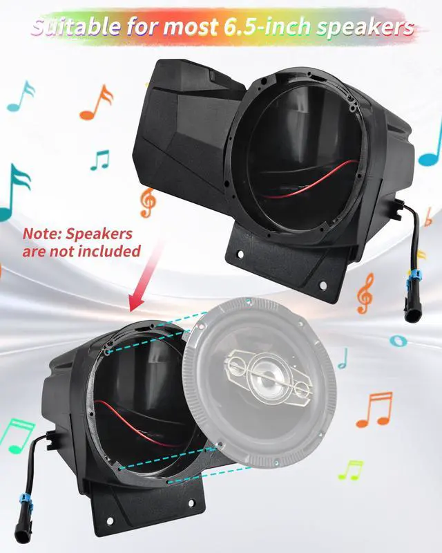 Alt view image 3 of 5 - KEWISAUTO Rear Seat Sport Speaker Enclosures Pods Mounts Holders Brackets Support 6.5" Speakers for Polaris RZR XP 1000/XP 4 1000 2024+ Accessories (2PCS)