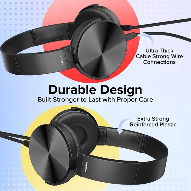 Alt view image 2 of 5 - MKDTNJT Bulk Kids Headphones for School Classroom Students,10 Pack Durable Wired School Earphones with HD Stereo Sound 3.5mm Jack for Library,Online Learning(HTC004 Black)
