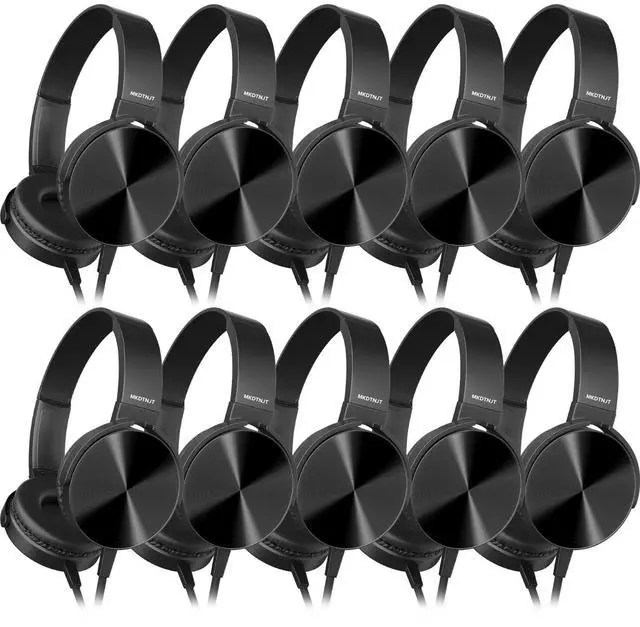 Main image of MKDTNJT Bulk Kids Headphones for School Classroom Students,10 Pack Durable Wired School Earphones with HD Stereo Sound 3.5mm Jack for Library,Online Learning(HTC004 Black)