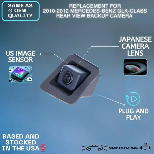 Alt view image 2 of 5 - Backup Camera Replaces for 2010 2011 2012 Mercedes-Benz GLK-Class OE Part # 2048206497 2048205697