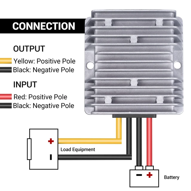 Alt view image 2 of 5 - Golf Cart 48V to 12V Voltage Converter 240W 20A DC Voltage Buck Reducer