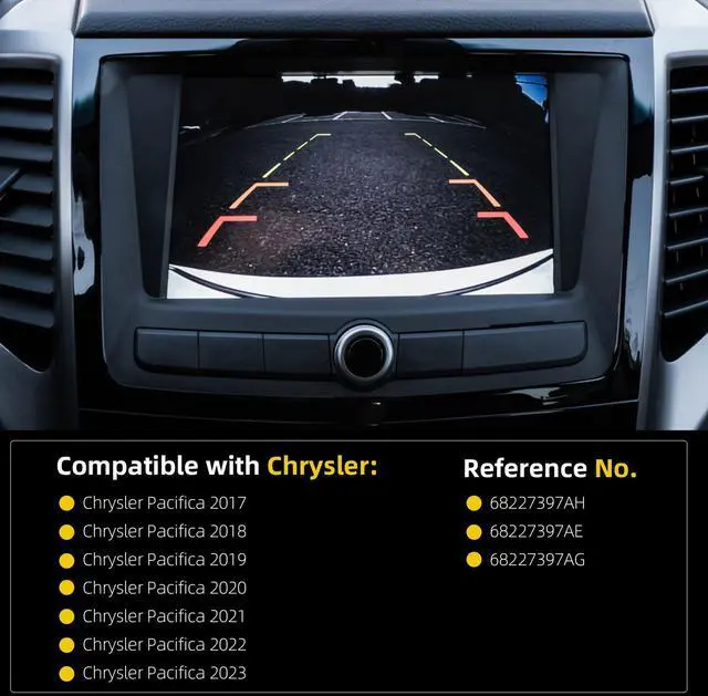 Alt view image 3 of 5 - Dasbecan 68227397AH Rear Backup Camera Compatible with Chrysler Pacifica 2017-2023 Replaces# 68227397AE 68227397AG