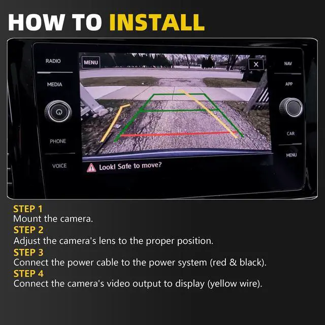 Alt view image 4 of 5 - Dasbecan 68227397AH Rear Backup Camera Compatible with Chrysler Pacifica 2017-2023 Replaces# 68227397AE 68227397AG