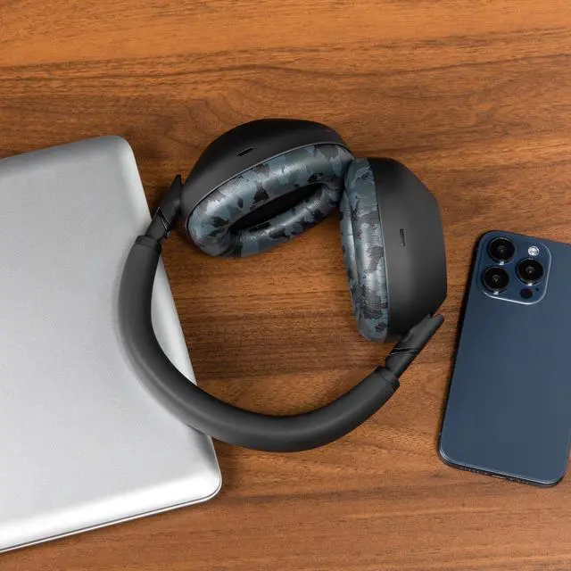Alt view image 3 of 5 - WC PadZ XM6 Premium Replacement Earpads Compatible with Sony WH-1000XM6 Headphones by Wicked Cushions ^^ Enhanced Comfort, Durable PU Leather & Sound Isolation ^^ Black Camo