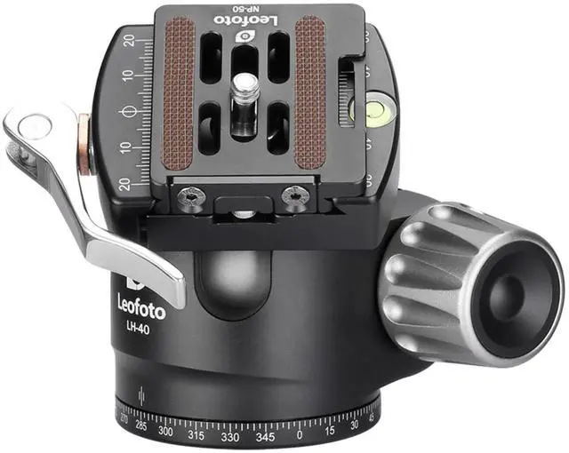 Main image of Leofoto LH-LR Ball Head, Lever Release, Bubber Level, Low Profile, 3/8" Srew Hole, Arca Compatible (LH-40LR)