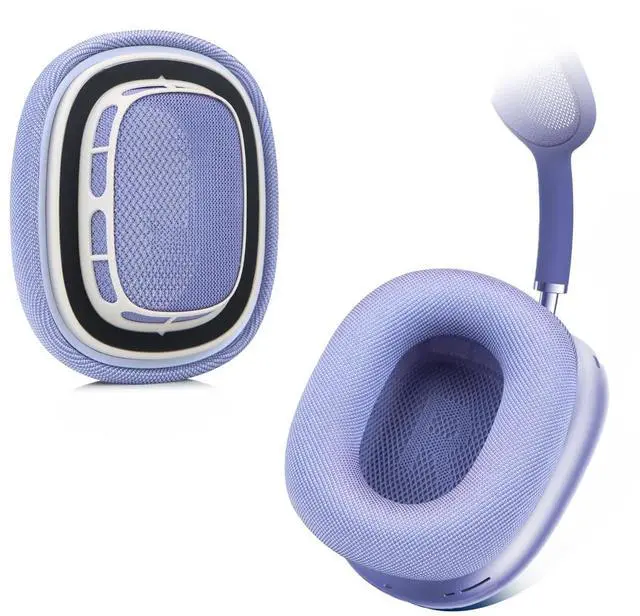 Alt view image 3 of 5 - Upgraded Ear Cushions Replacement for 2024 New Apple Airpods Max Over-Ear Headphones, Earpads with Durable Mesh Fabric and Magnet for Airpods Max (Purple)