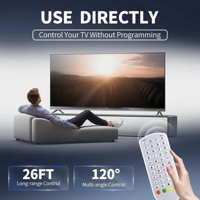 Alt view image 3 of 5 - FQOUG New Replacement Remote Control for SYLVOX 15.6 inch Under Cabinet TV (White)
