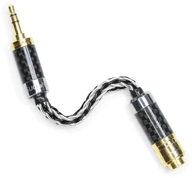 Alt view image 2 of 5 - GUCraftsman 3.5mm Stereo Male to 4.4mm Balanced Female Headphone Adapter Cable 7N Single Crystal Copper/Silver Headphone Jack Convert Cable