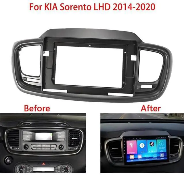 Alt view image 3 of 5 - Fits for Kia Sorento LHD 2014-2020 Car Radio Stereo Fascia Frame Double DIN 10.1 inch Dash Installation Mounting Kit