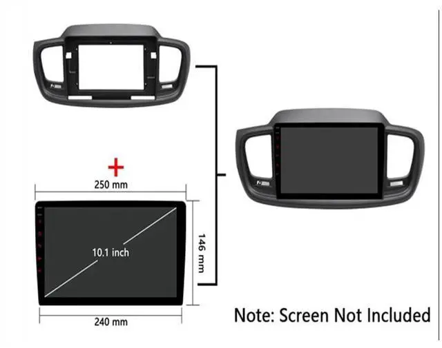 Alt view image 4 of 5 - Fits for Kia Sorento LHD 2014-2020 Car Radio Stereo Fascia Frame Double DIN 10.1 inch Dash Installation Mounting Kit