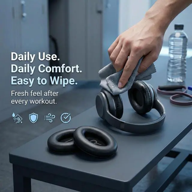 Alt view image 3 of 5 - Replacement Ear Pads for Bose Headphones, Protein Leather Ear Cushions Compatible with Bose QC45 Replacement Ear Pads/QuietComfort SE (QC SE)/Quiet Comfort Wireless Over-Ear Headphones, 6