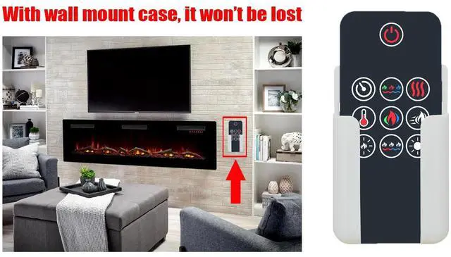 Alt view image 3 of 5 - Replacement Remote Control for Napoleon Electric Fireplace W190-0251 NEFL36CFH-1 NEFL42CFH-1 NEFL50CFH-1 NEFL60CFH-1 NEFL72CFH-1,with Wall Mounting Bracket