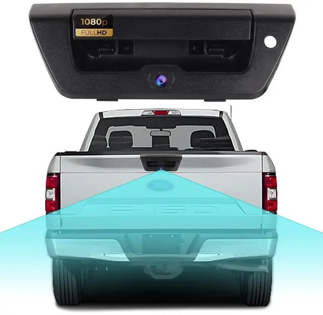 Main image of ASURE Tailgate Handle Backup Camera for Ford F150 2015-2020 - 1080P HD Rear View Camera Replacement, 170 Wide Angle Night Vision, IP68 Waterproof, RCA Compatible Truck Camera with Guide Lines