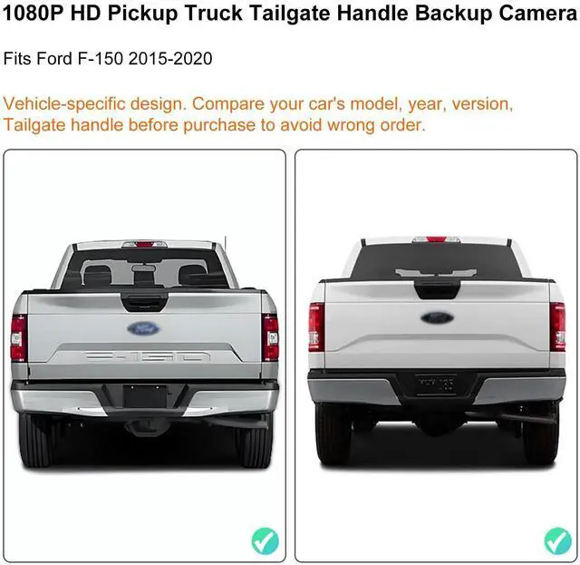 Alt view image 2 of 5 - ASURE Tailgate Handle Backup Camera for Ford F150 2015-2020 - 1080P HD Rear View Camera Replacement, 170 Wide Angle Night Vision, IP68 Waterproof, RCA Compatible Truck Camera with Guide Lines