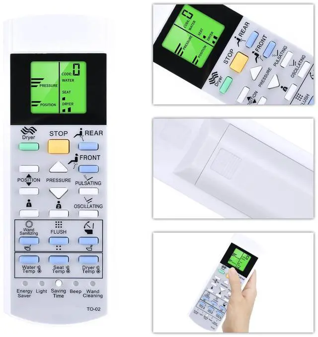 Alt view image 3 of 4 - WKOLF New Remote Control Fits for TOTO Washlet Bidet Toilet Seat SW3054AT40 SW3054 TCF4911E TCF491 TCF801 TCF804 DH TCF9575 TCF4914E TCF4914TCF802 TCF803 THU6223 K300 TTHU9489 S350E TTHU9851 C200