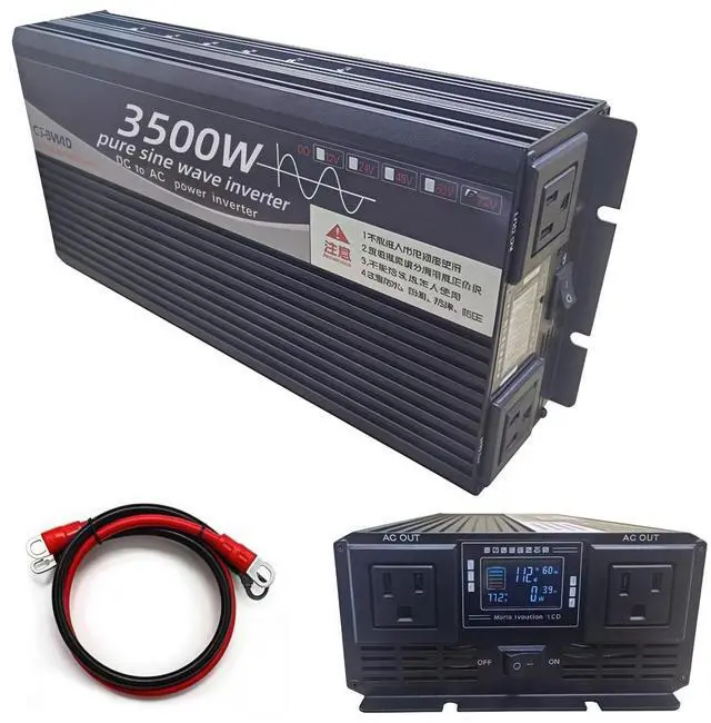 Main image of 5000W Power Inverter 60V DC to 110V AC Converter with LED Display Dual AC Outlets Dual Fans Radiating for RV, Camp, Boat and Home Emergency Portable Pure Sine Wave Inverter (Smart Screen, 5000W 60V)