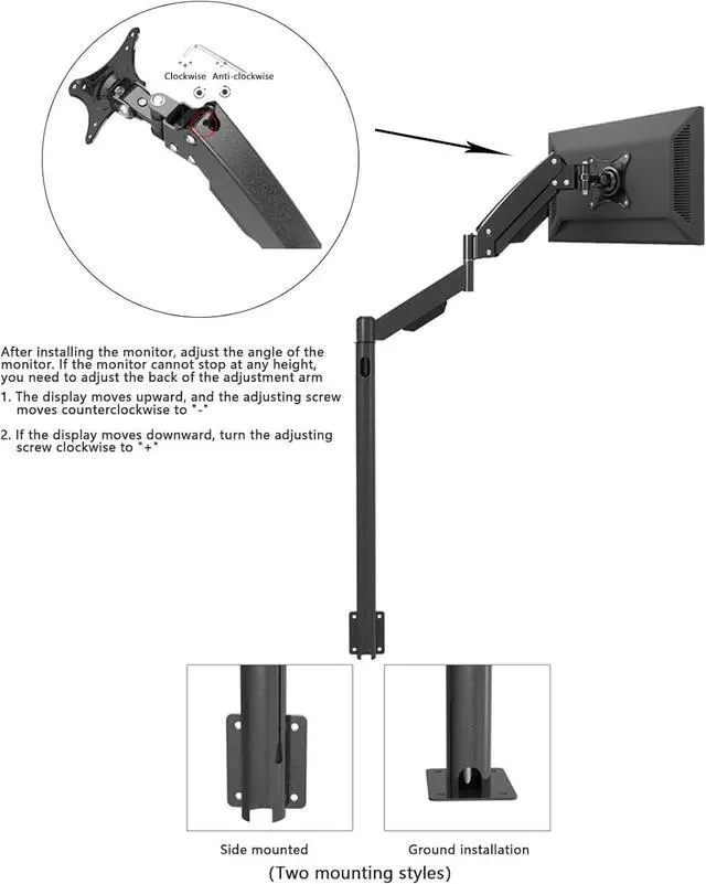 Alt view image 5 of 5 - NBGYS LCD Monitor Floor Stand/Sofa Side Fixed TV Mount Computer Monitor Holder LD216A (LD216B Floor Mount)