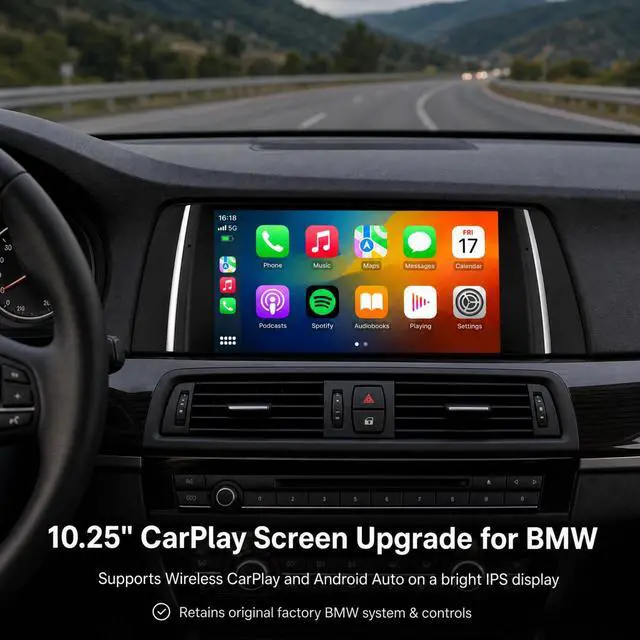 Alt view image 2 of 5 - XMOLINK 10.25-Inch CarPlay Android Auto Screen for BMW 5 Series F10/F11 NBT