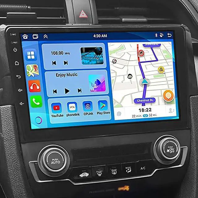 Alt view image 3 of 5 - 4+64G Car Stereo Fit for Honda Civic 2016-2020,Supports Wireless Carplay Android Auto Android 13 9" Radio Head Unit for Honda Civic 2016-2020 FM WiFi GPS SWC Bluetooth Backup Camera Mic