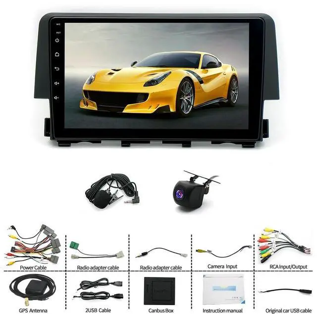 Alt view image 4 of 5 - 4+64G Car Stereo Fit for Honda Civic 2016-2020,Supports Wireless Carplay Android Auto Android 13 9" Radio Head Unit for Honda Civic 2016-2020 FM WiFi GPS SWC Bluetooth Backup Camera Mic