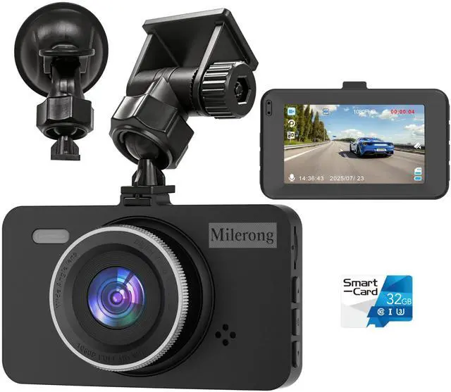 Main image of Dash Cam Front Car Camera, FHD 1080P Dashcam for Cars, Dash Camera with 32G SD Card, 24 Hours Parking Monitor, Night Vision, Loop Recording, G-Sensor, 3'' IPS Screen, 170Wide Angle