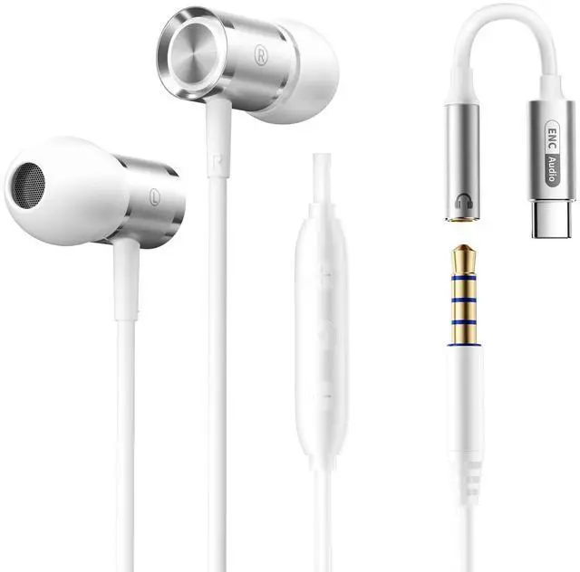 Main image of BYZMODLX ENC Noise Cancelling Wired Earbuds, Hybrid Driver Wired Headphones with USB Type C to 3.5mm Adapter, Microphone Hands-Free Calls 3.5mm Jack in Ear Headphones for iPhone 16/15/Samsung/PC