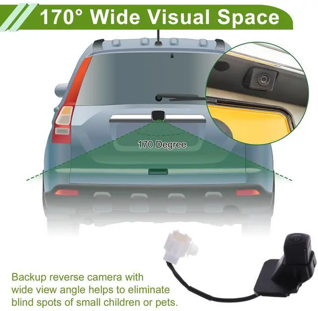 Alt view image 3 of 5 - Partuto Car Park Assist Camera Rear View Backup Reverse Camera for Honda Fit 2015-2018 No.39530T5RA01 1 Pc