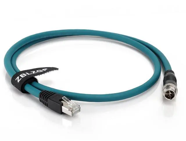 Alt view image 3 of 4 - ZBLZGP M12 8 Pin X-Code Male to RJ45 Cat7e Ethernet Shielded Cable for Cognex Industrial Camera (Straight X-Code,Dark Green, 50cm)