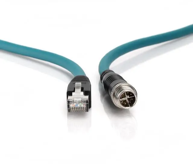 Alt view image 4 of 4 - ZBLZGP M12 8 Pin X-Code Male to RJ45 Cat7e Ethernet Shielded Cable for Cognex Industrial Camera (Straight X-Code,Dark Green, 50cm)