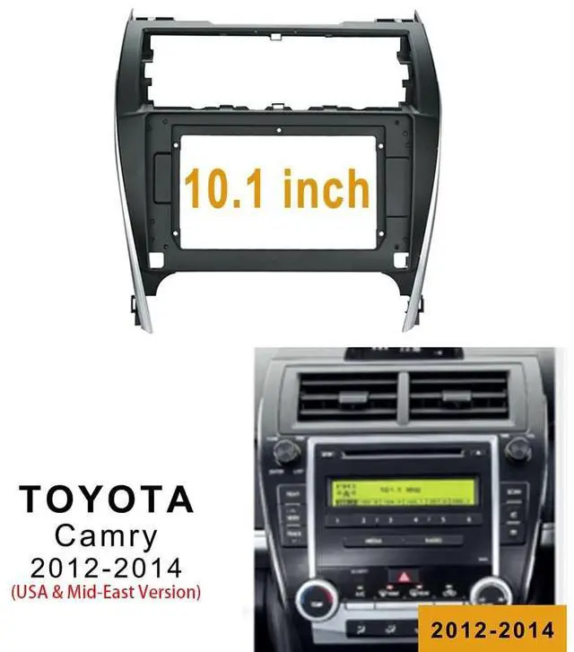 Alt view image 2 of 5 - Fits for Toyota Camry 2012 2013 2014 USA & Mid East Version Car Radio Stereo Fascia Frame Double DIN 10.1 inch Dash Installation Mounting Kit
