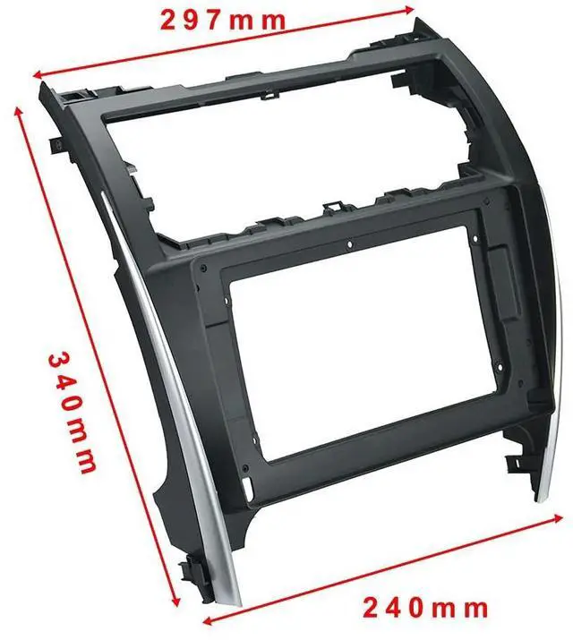 Alt view image 4 of 5 - Fits for Toyota Camry 2012 2013 2014 USA & Mid East Version Car Radio Stereo Fascia Frame Double DIN 10.1 inch Dash Installation Mounting Kit