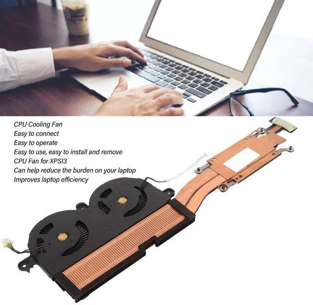 Alt view image 3 of 5 - CPU Cooler Replacement for Laptop XPS13 9305 0V7PMV V7PMV, CPU Air Cooler 4 Pin Power Connector CPU Cooling Fan