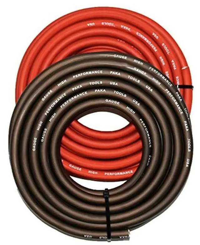 Main image of Real 1/0 Gauge Wire RED/Black, Amplifier Power/Ground Amp Wire (10 FEET Black+10 FEET RED)