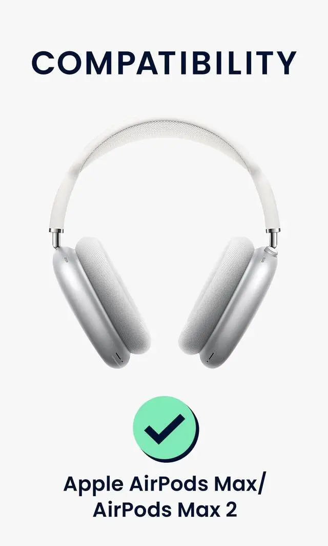 Alt view image 2 of 5 - kwmobile Cover for Apple AirPods Max/AirPods Max 2 Case - Sleep Mode Compatibility - Polyester Case for Headphones - Vintage Blue