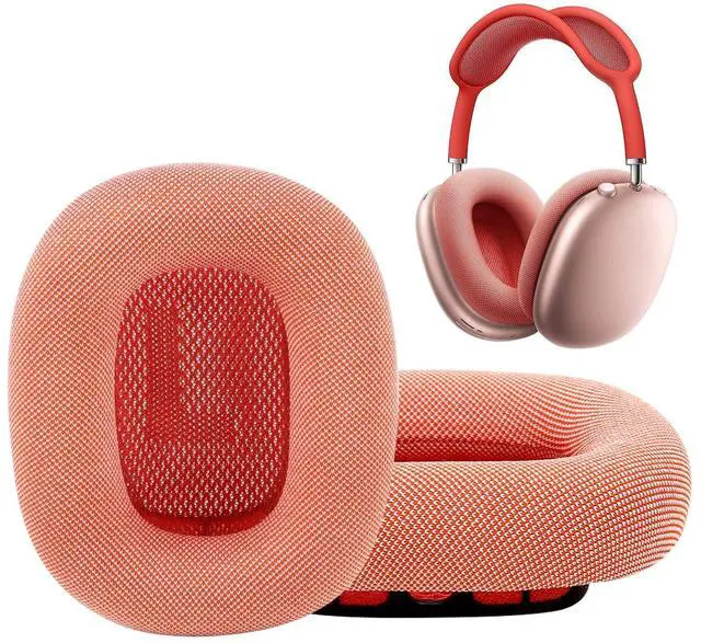 Alt view image 5 of 5 - EARROCK Replacement Gel Ear Cushions for Apple AirPods Max 1, Mesh Fabric Covered Ear Pads & Silicone & Memory Foam and Magnet (Pink)