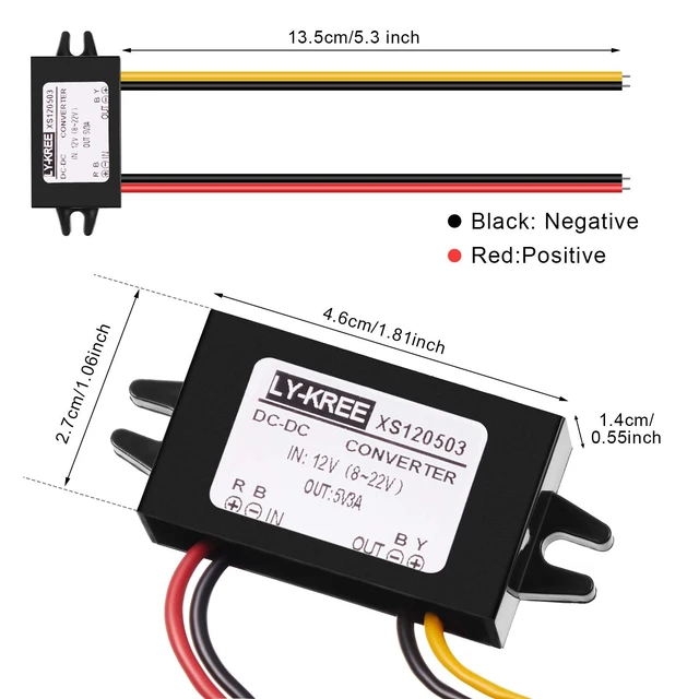 Alt view image 2 of 5 - Weewooday 8 Pieces Direct Current Converter 12v to 5v 3a 15w Power Adapter