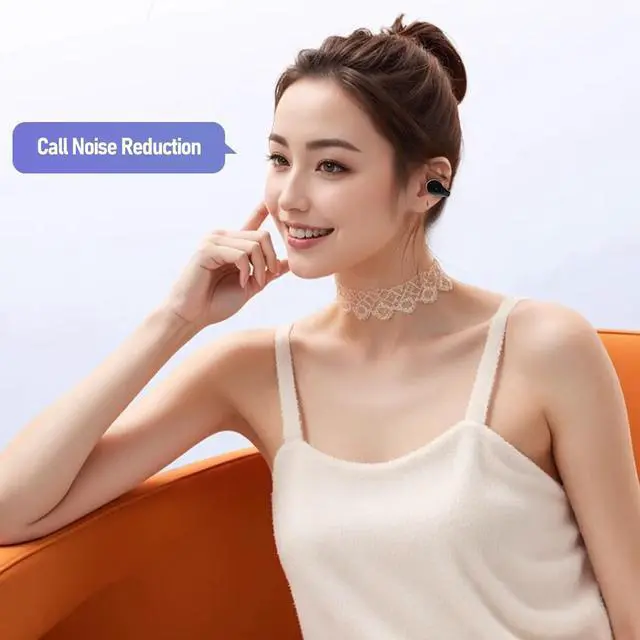 Alt view image 4 of 5 - Tangxi 2-in-1 Clip on Open Ear Headphones Wireless Earbuds, Bluetooth 5.3 Couple Earbuds with Clear HiFi Sound, Noise Reduction, IPX5 Water Proof, 140H Playtime (Black)